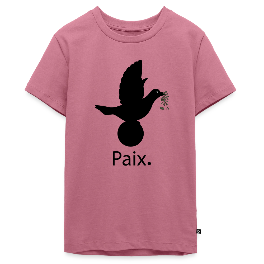 T-shirt Premium Ado Paix noir - Lusoquot - mauve