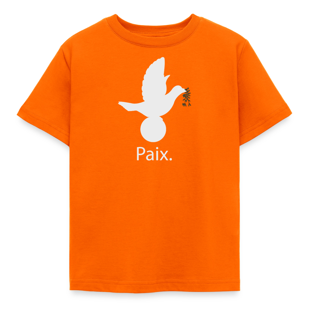 T-shirt Enfant Paix blanc - Lusoquot - orange