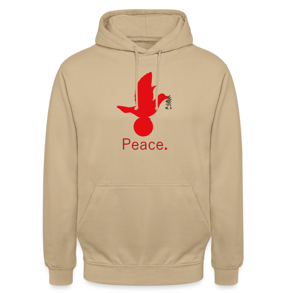 Sweat-shirt à capuche unisexe Peace rouge Lusoquot - beige