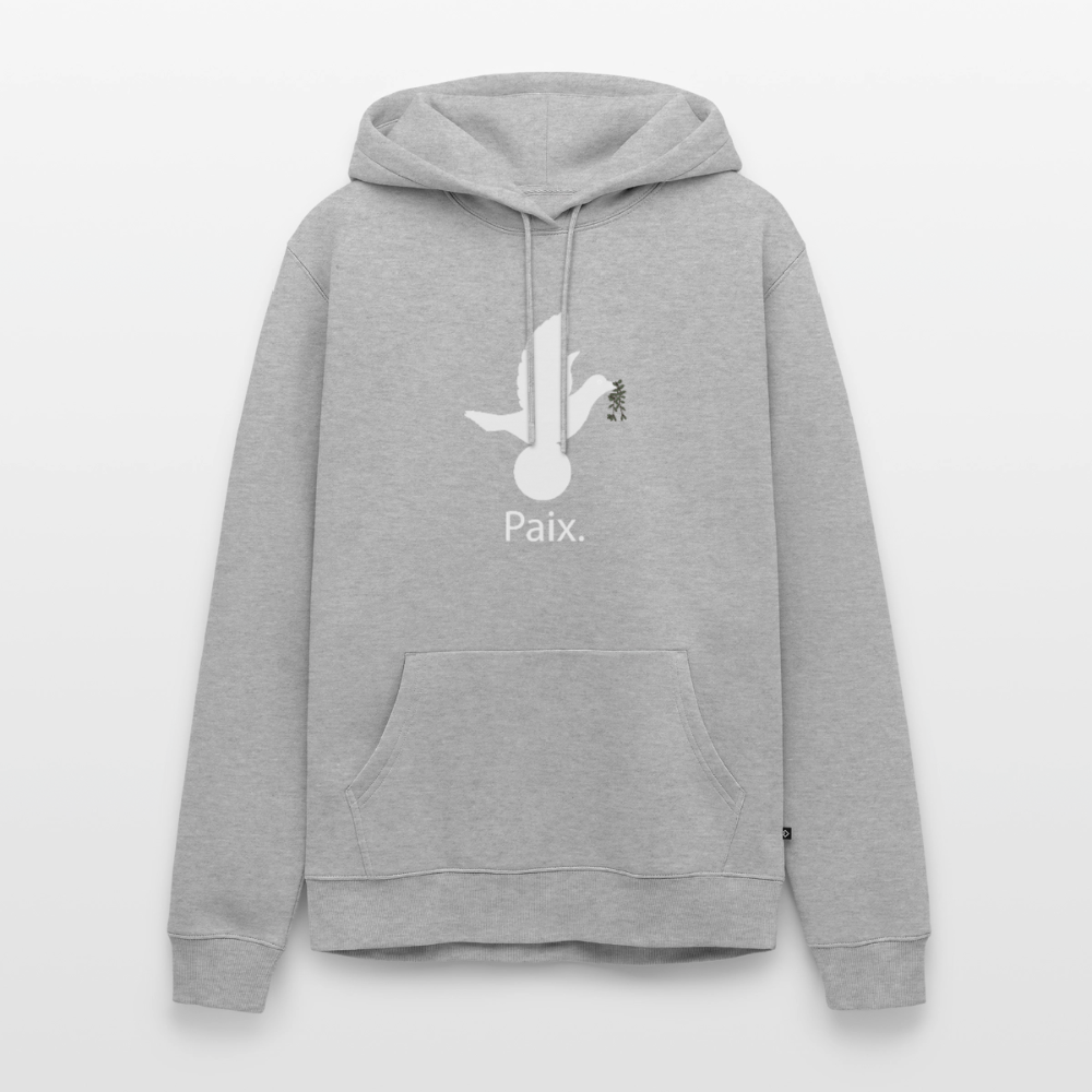 Sweat-shirt à capuche Premium pour hommes Paix blanc - Lusoquot - gris chiné