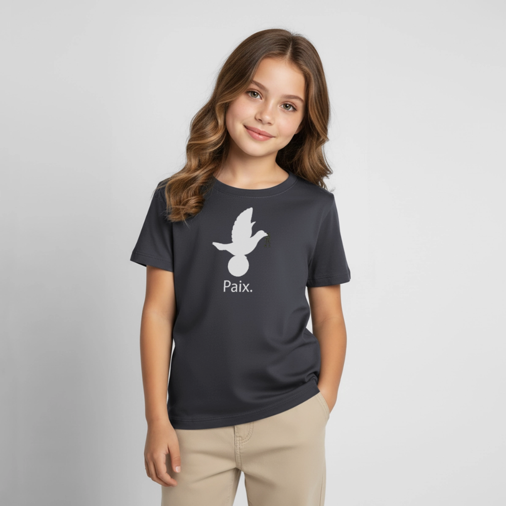 T-shirt Enfant Paix blanc - Lusoquot - charbon