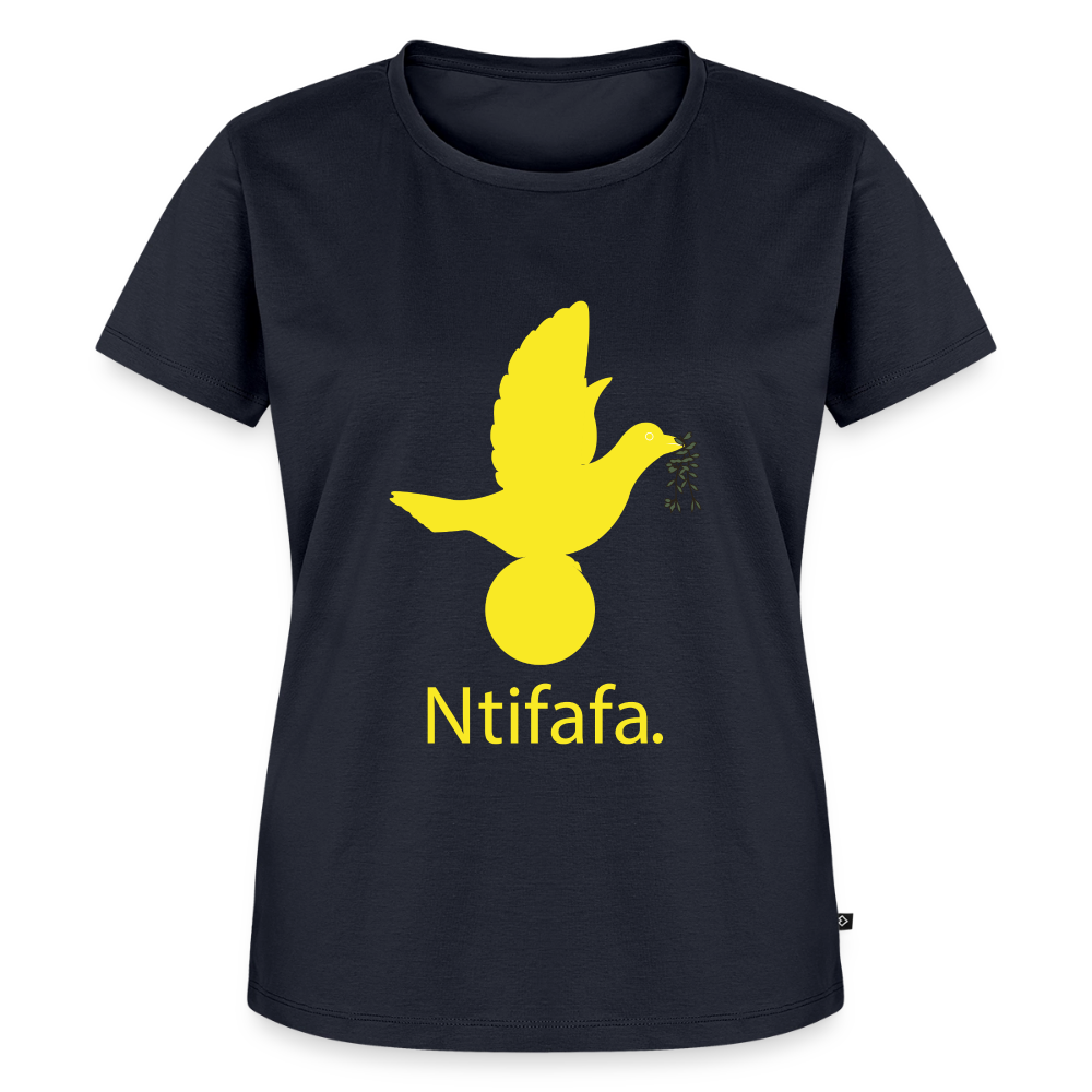 T-shirt Premium Femme Ntifafa jaune - Lusoquot - bleu marine