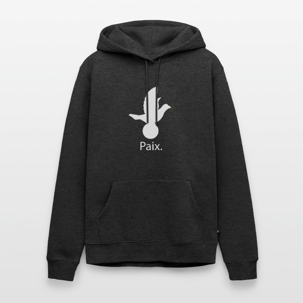 Sweat-shirt à capuche Premium pour hommes Paix blanc - Lusoquot - anthracite chiné