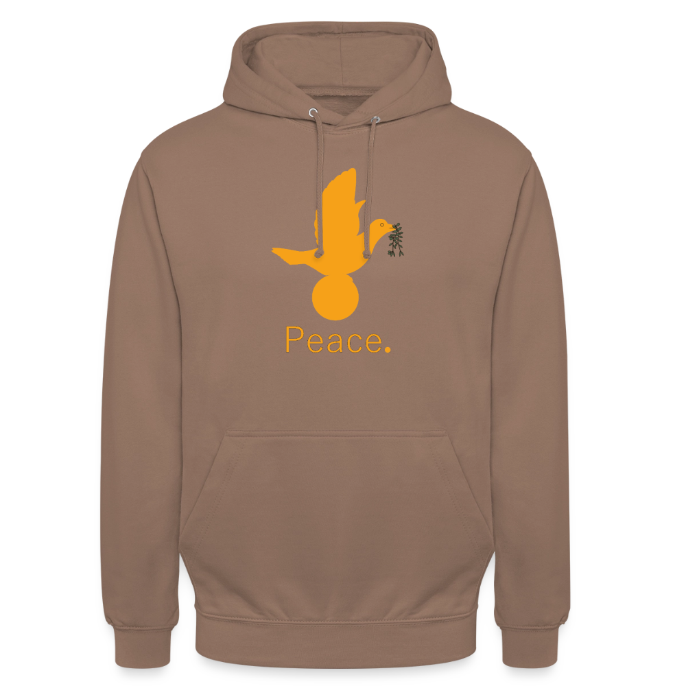 Sweat-shirt à capuche unisexe Peace. orange Lusoquot - moka