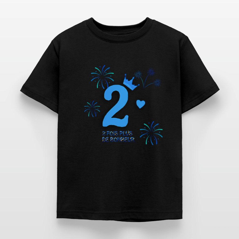 T-shirt Enfant anniversaire 2 ans Lapè bleu - Lusoquot - noir