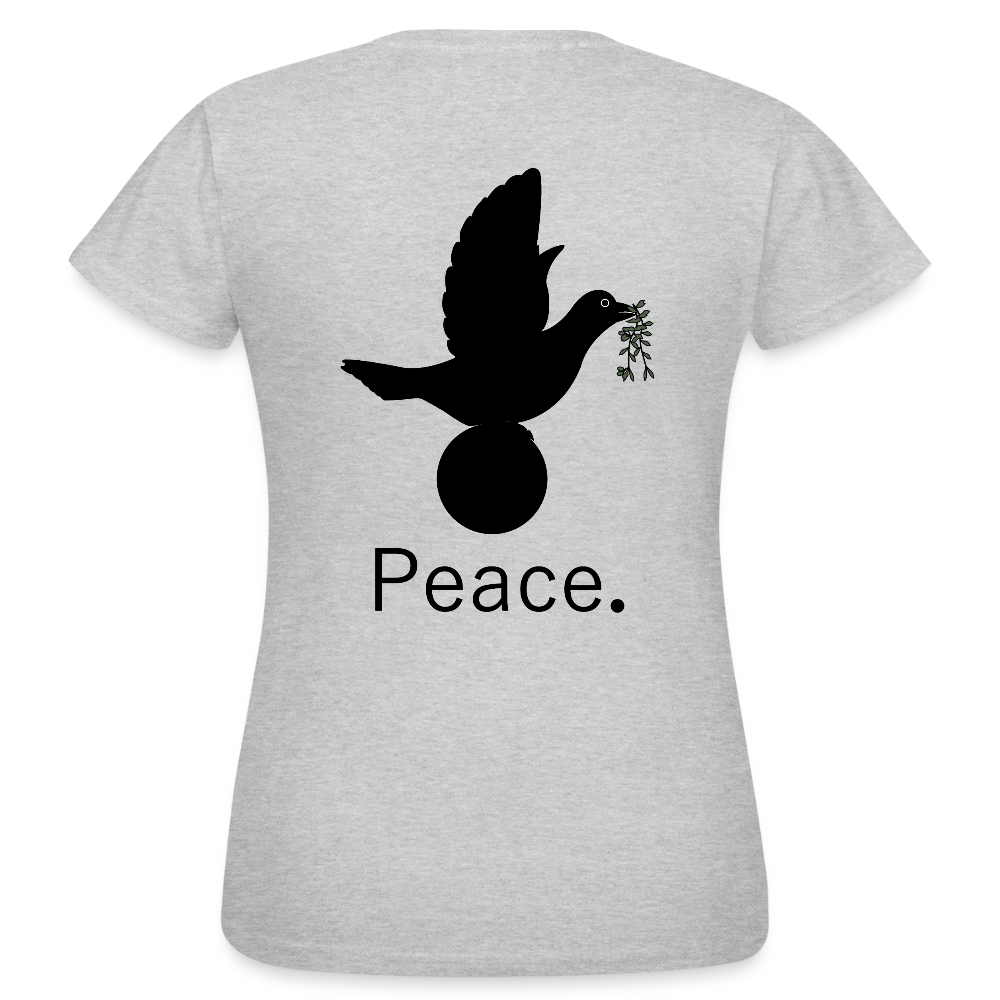 T-shirt Femme I love you to moon and back Peace noir - Lusoquot - gris chiné