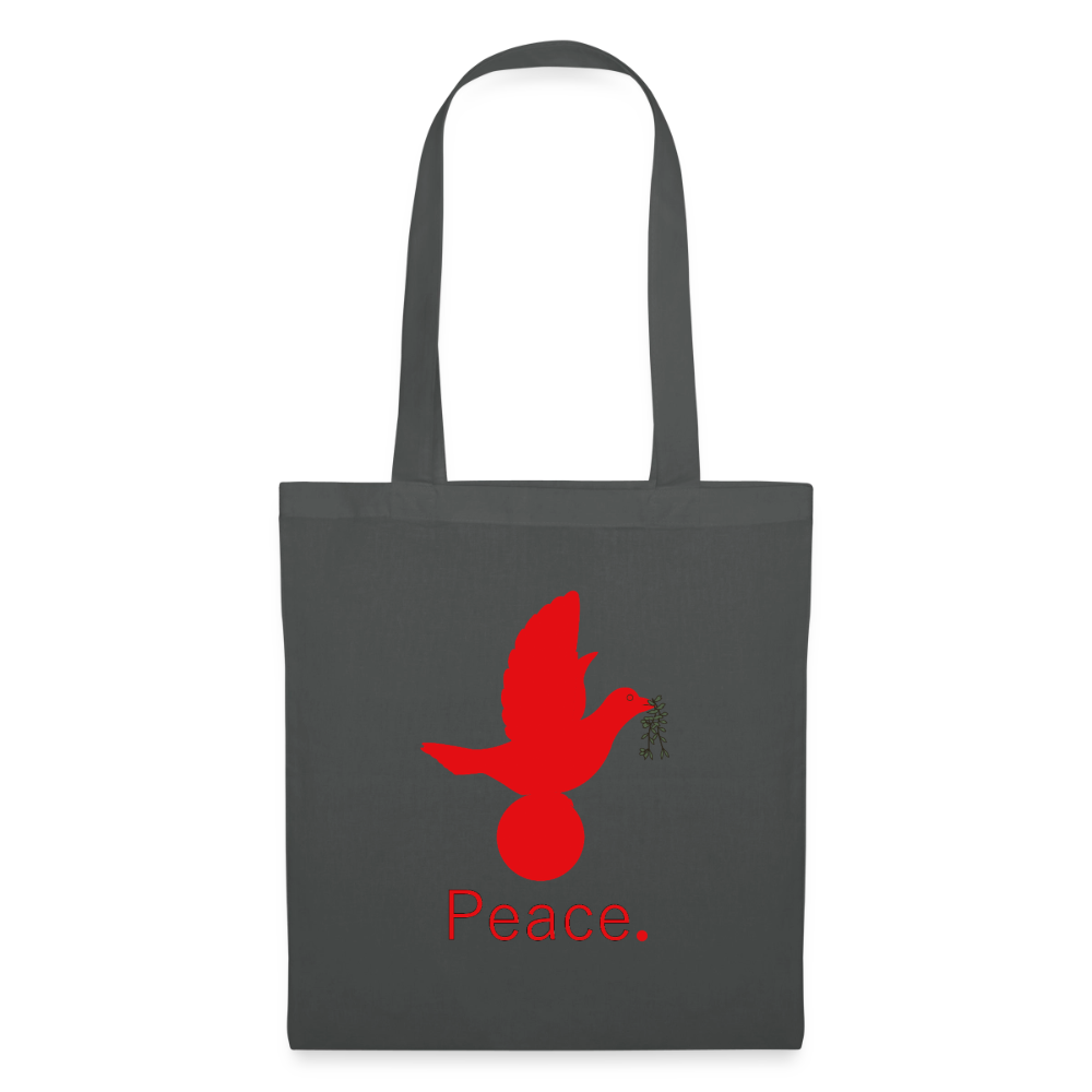 Tote Bag Peace rouge - Lusoquot - gris graphite