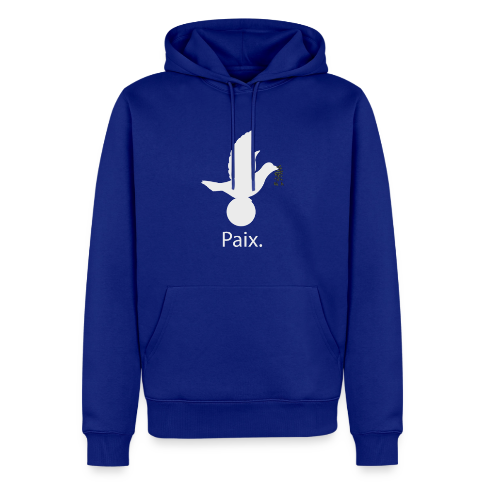 Sweat-shirt à capuche Premium pour hommes Paix blanc - Lusoquot - bleu roi