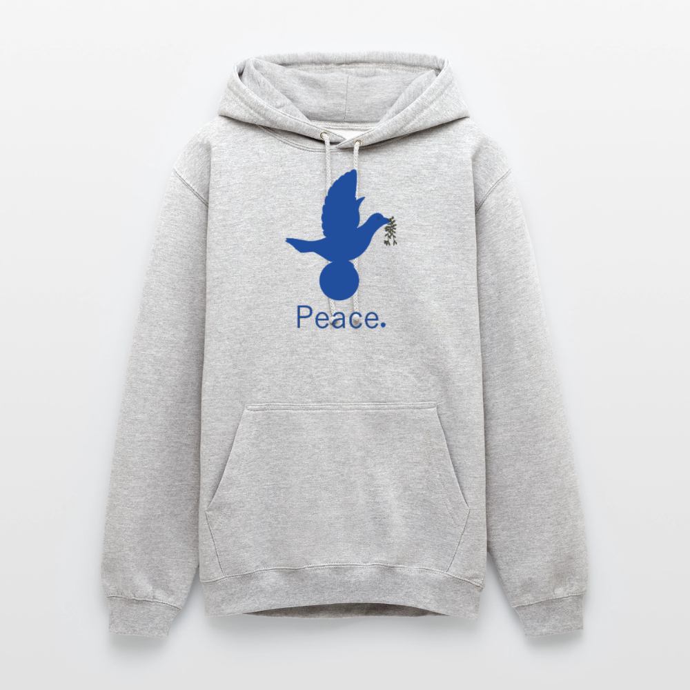 Sweat-shirt à capuche unisexe Peace bleu - gris clair chiné