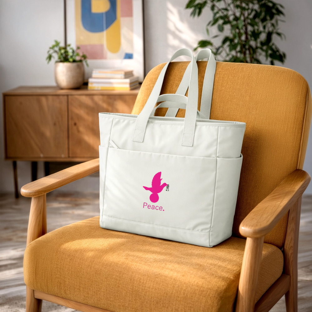 Sac matelassé déperlant Peace rose - Lusoquot - blanc nature
