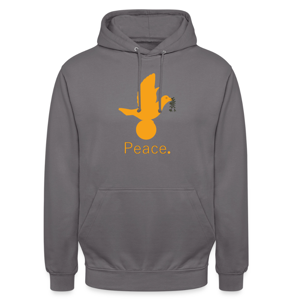Sweat-shirt à capuche unisexe Peace. orange Lusoquot - gris éléphant