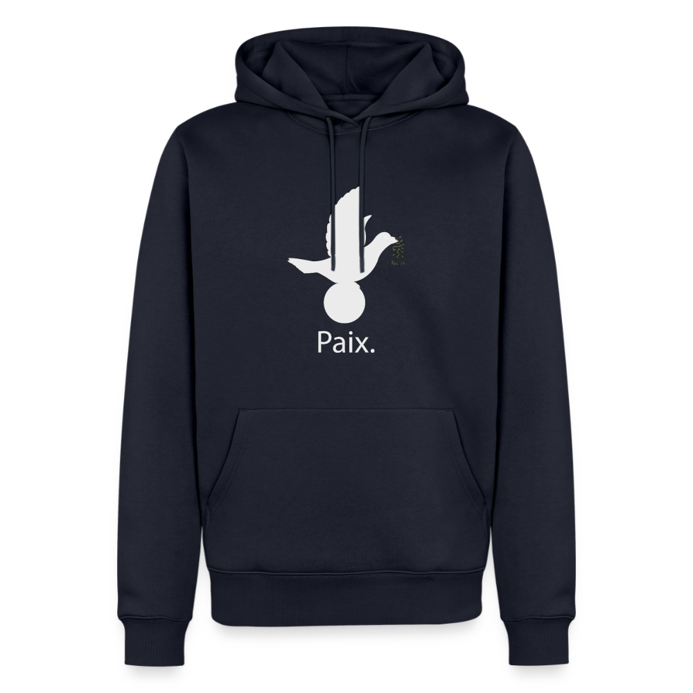 Sweat-shirt à capuche Premium pour hommes Paix blanc - Lusoquot - bleu marine