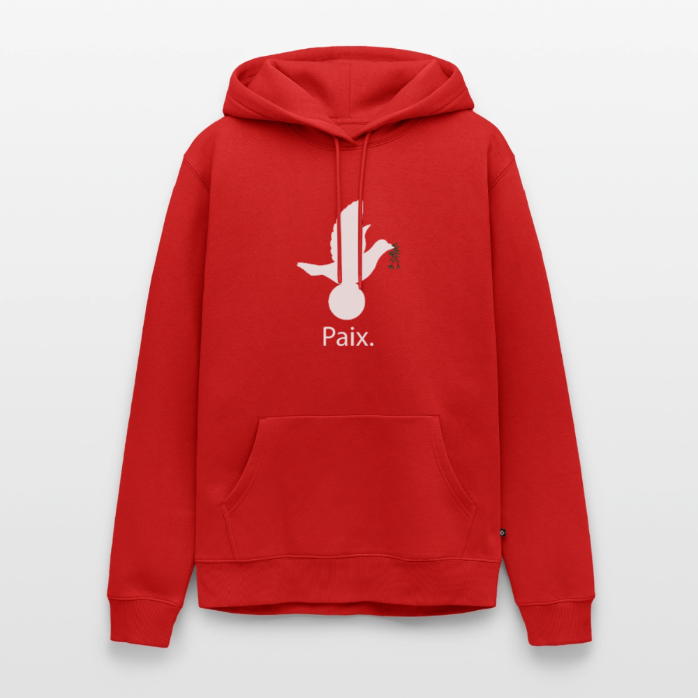 Sweat-shirt à capuche Premium pour hommes Paix blanc - Lusoquot - rouge