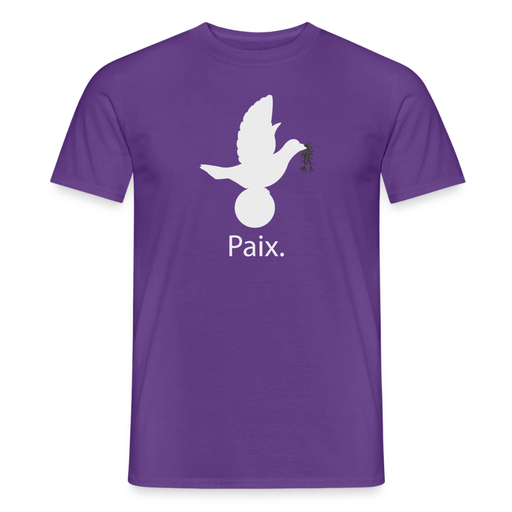 T-shirt Homme Paix blanc - Lusoquot - violet