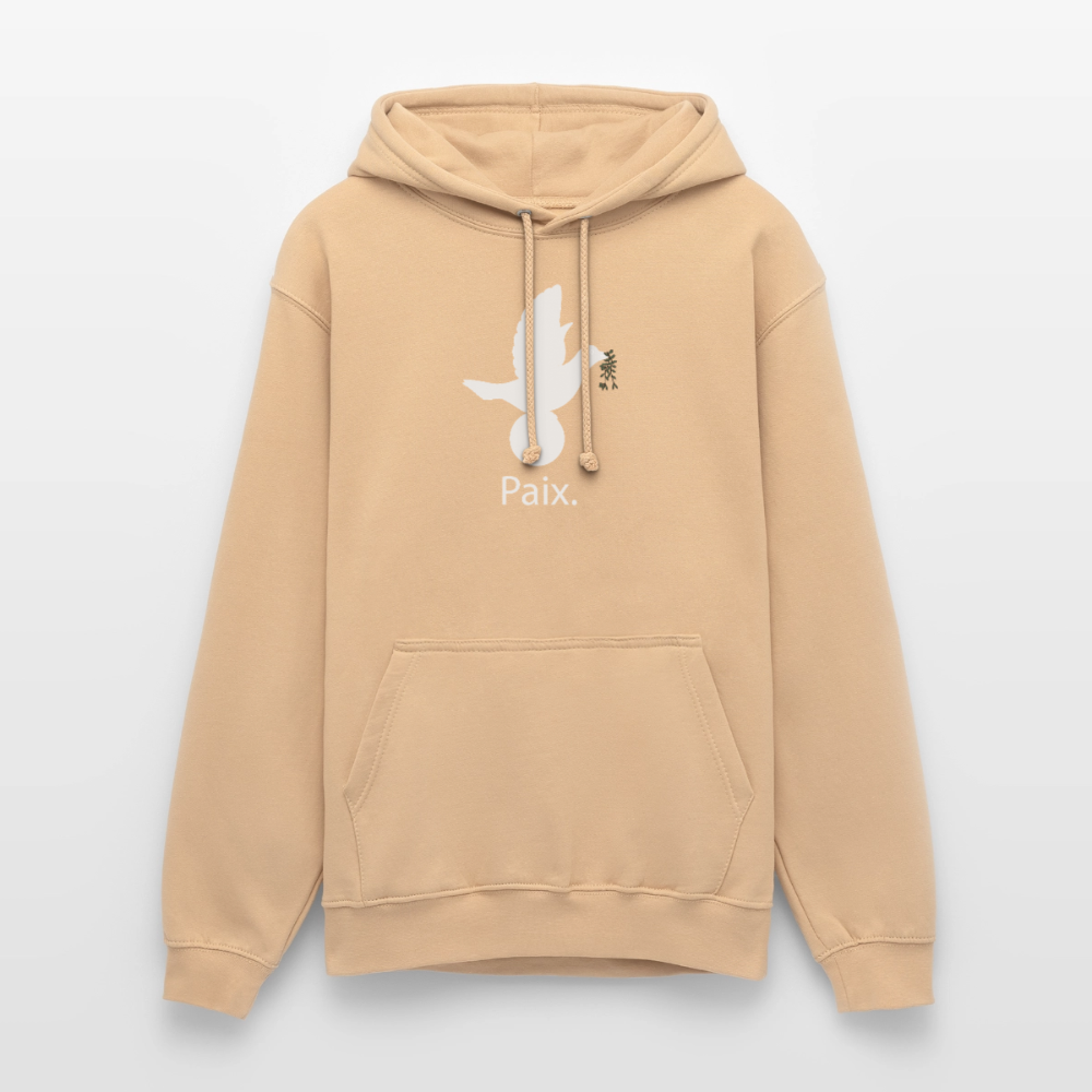 Sweat-shirt à capuche unisexe Paix blanc - Lusoquot - pêche