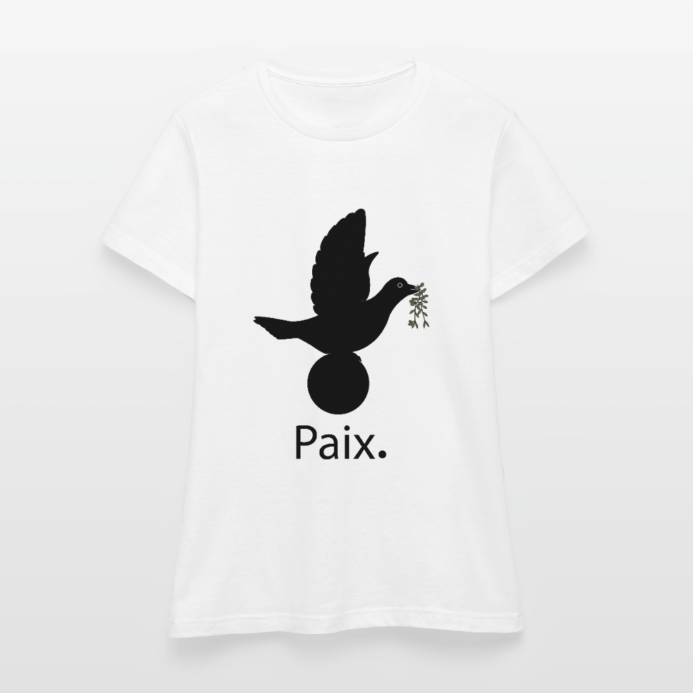 T-shirt Femme Paix noir - Lusoquot - blanc