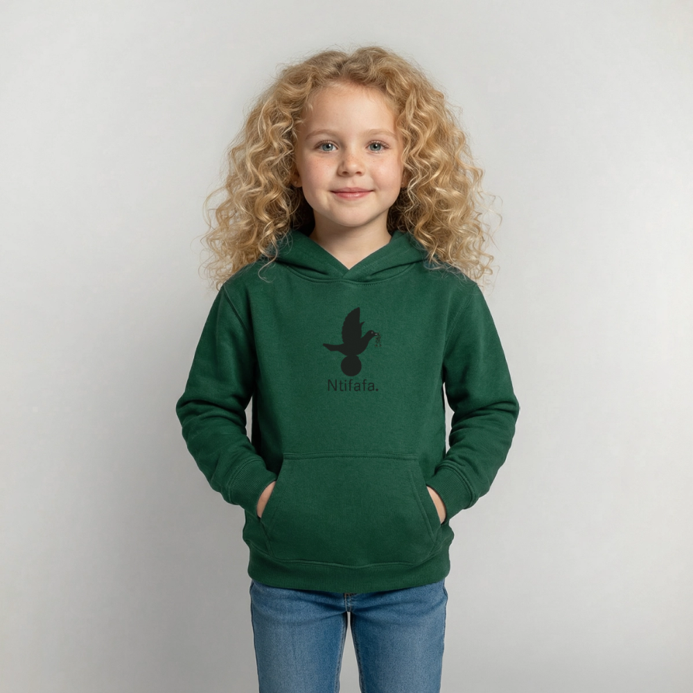 Sweat à capuche Enfant Ntifafa noir - Lusoquot - vert bouteille