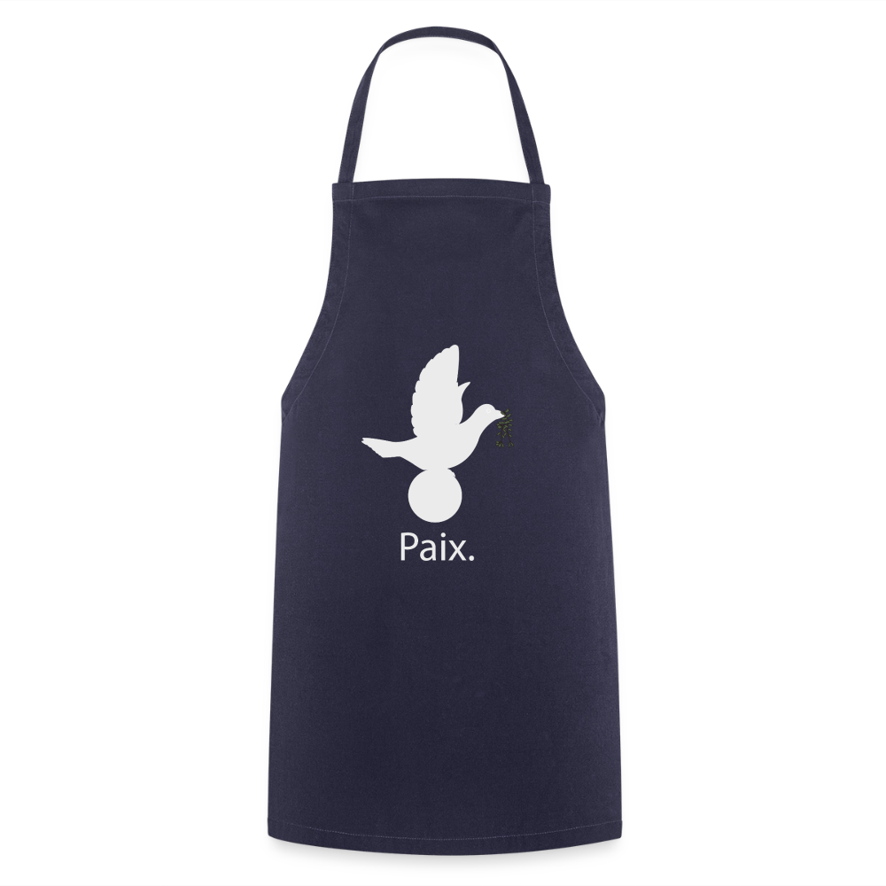 Tablier de cuisine Paix blanc - Lusoquot - marine