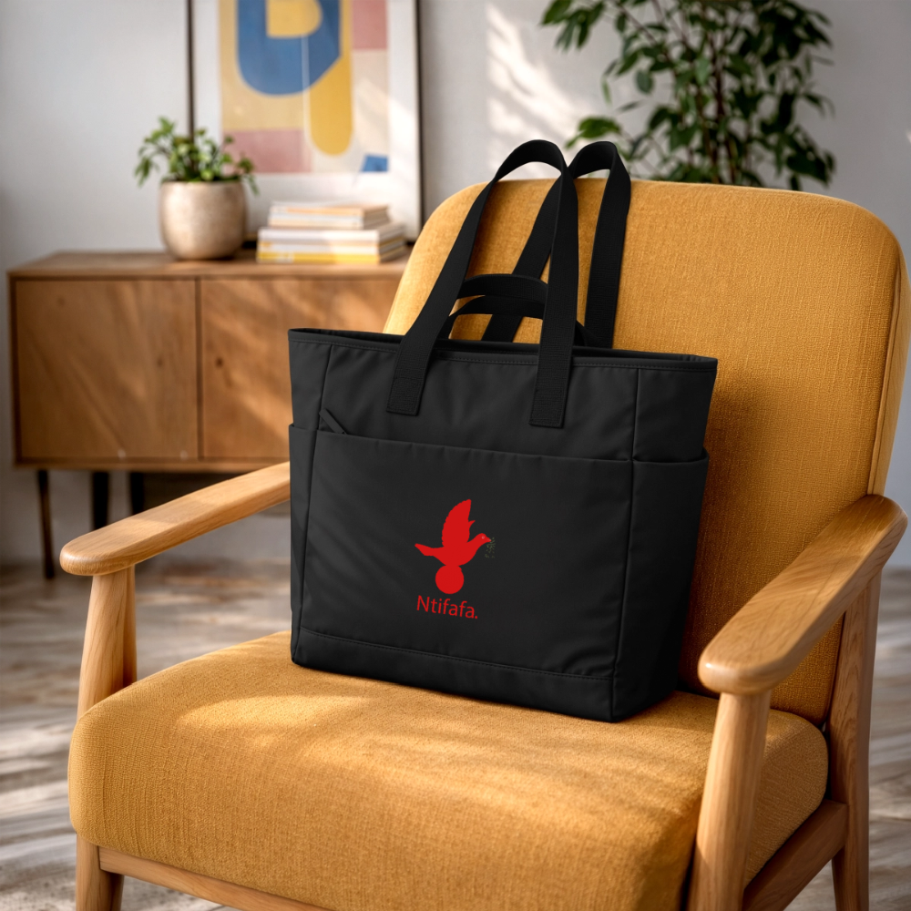 Sac matelassé déperlant Ntifafa rouge - Lusoquot - noir