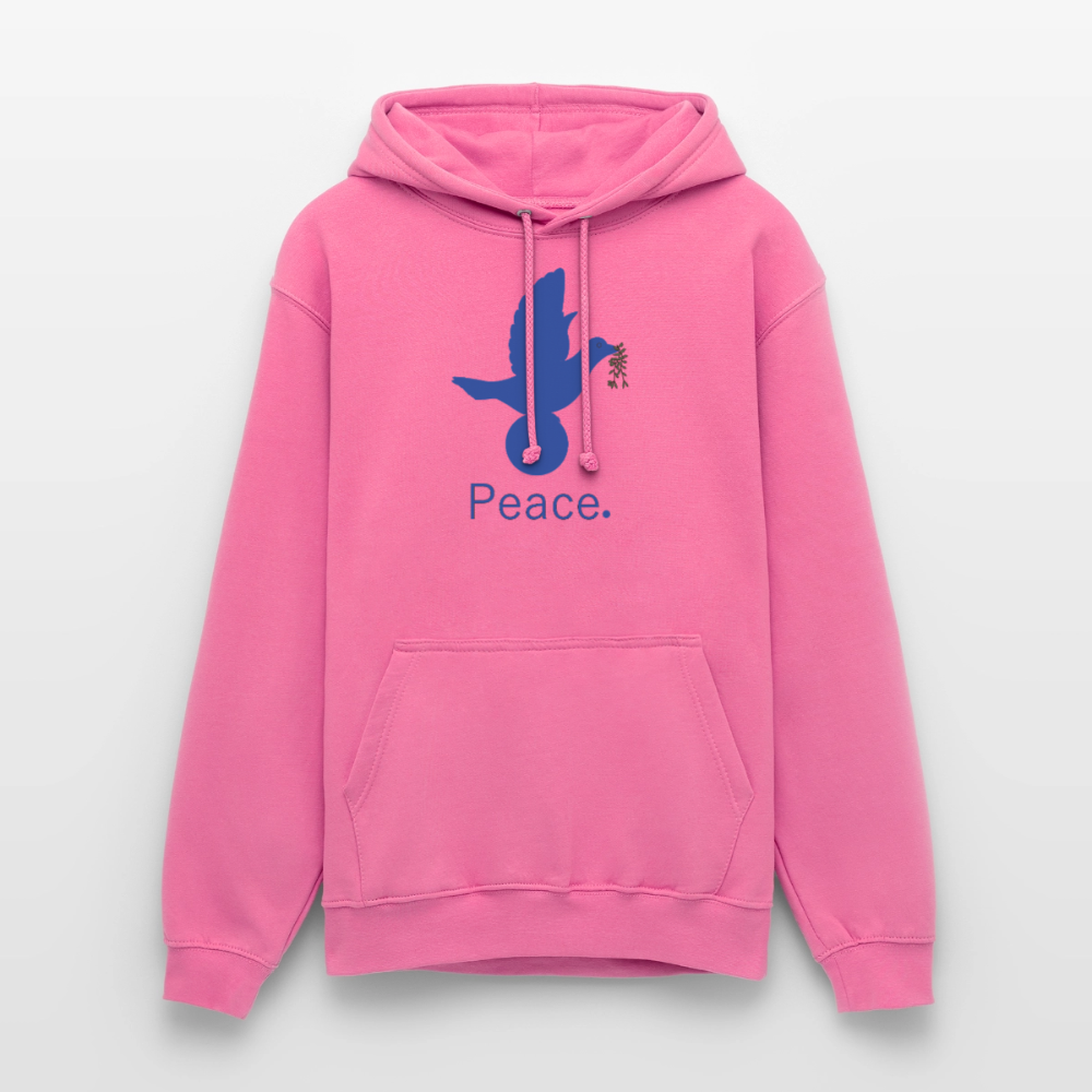 Sweat-shirt à capuche unisexe Peace bleu - rose