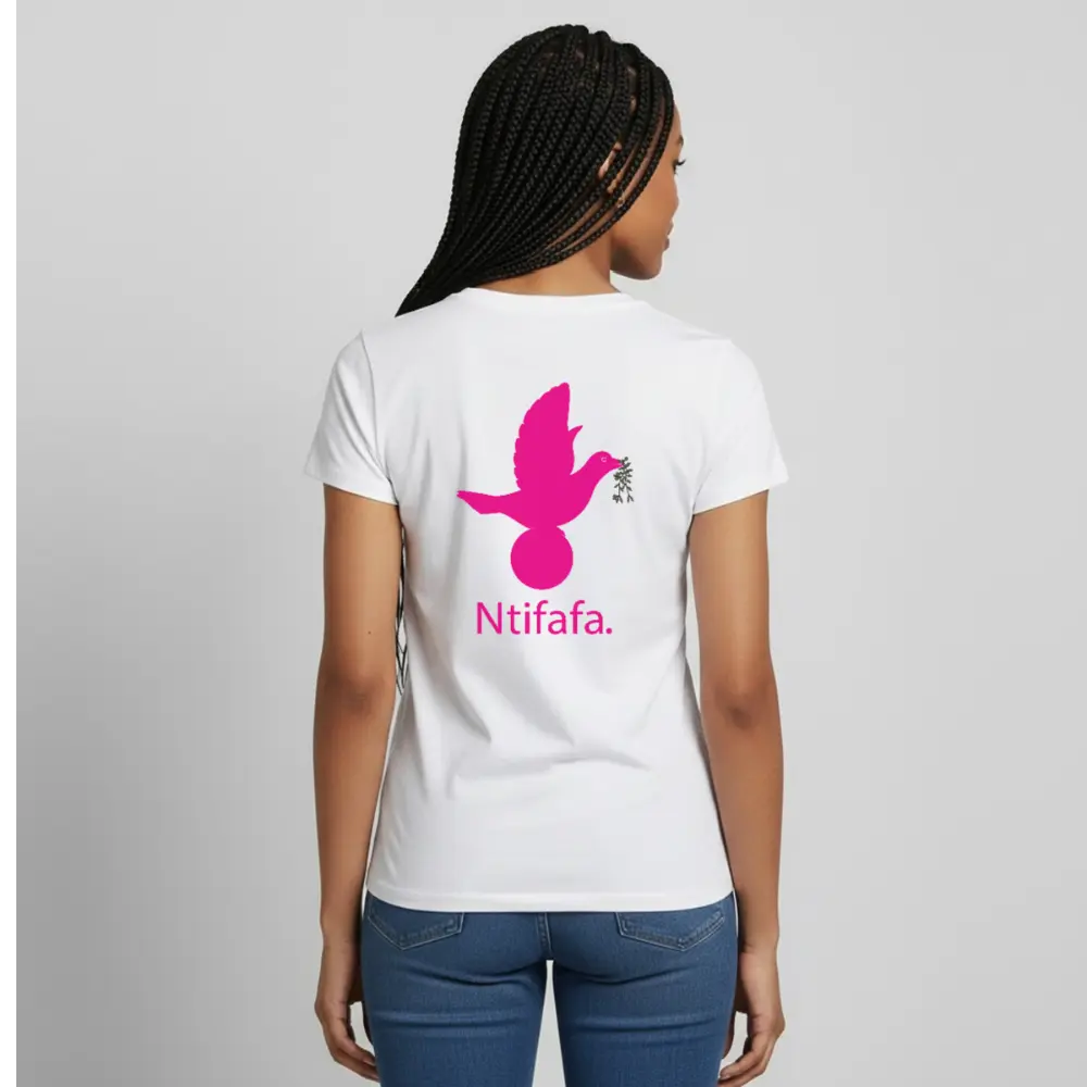 T-shirt Femme fête des mères Ntifafa rose - Lusoquot - blanc
