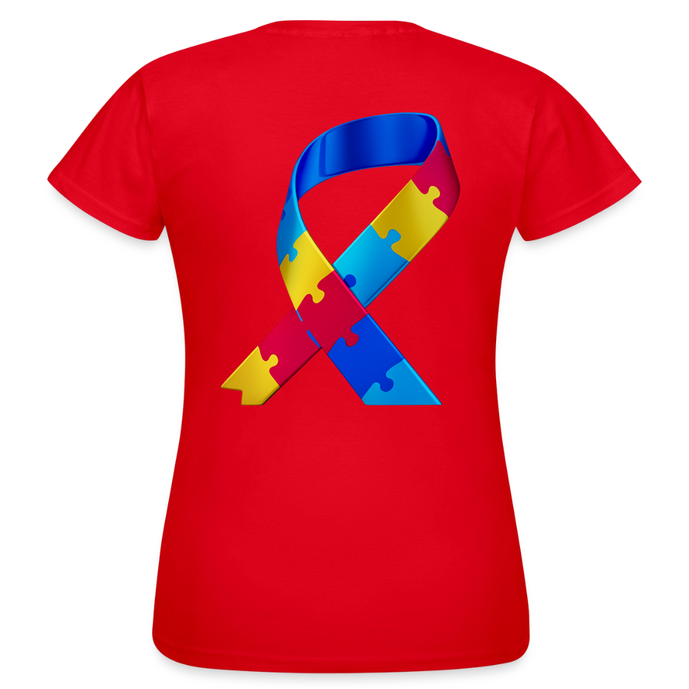 T-shirt Femme trisomie 21 Paix jaune - Lusoquot - rouge