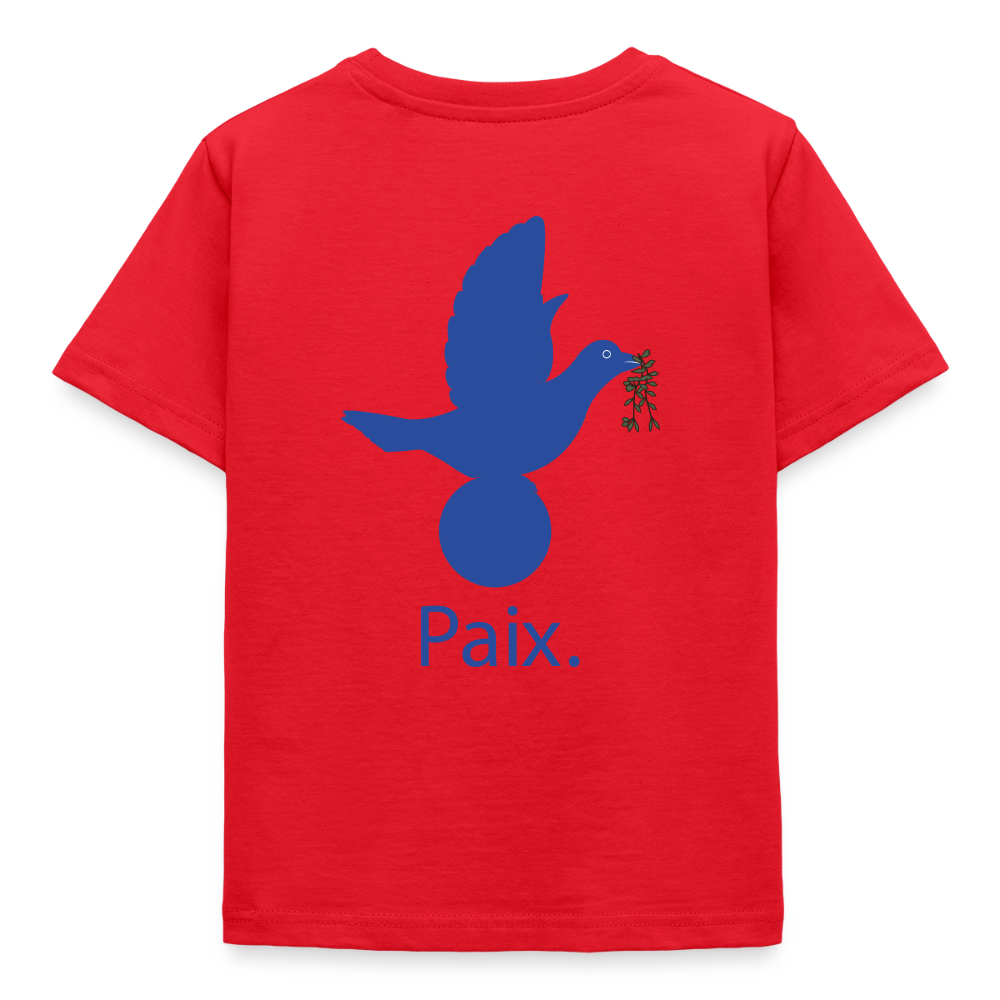 T-shirt Enfant anniversaire 3 ans  Paix bleu - Lusoquot - rouge