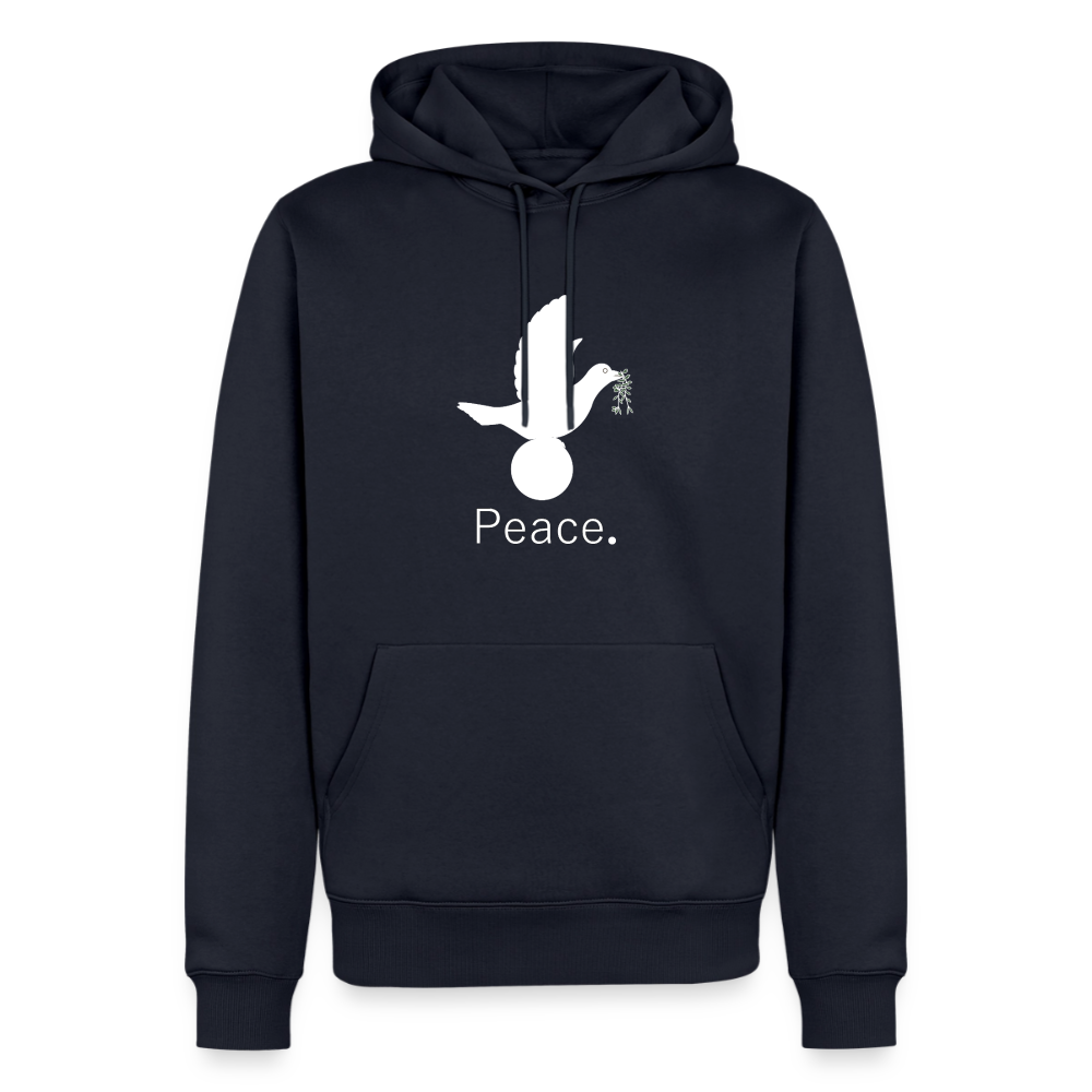 Sweat-shirt à capuche Premium pour hommes peace blanc - Lusoquot - bleu marine