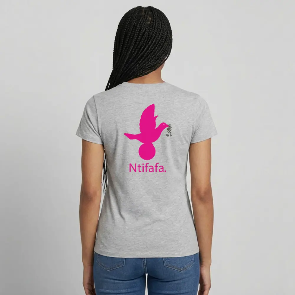 T-shirt Femme fête des mères Ntifafa rose - Lusoquot - gris chiné