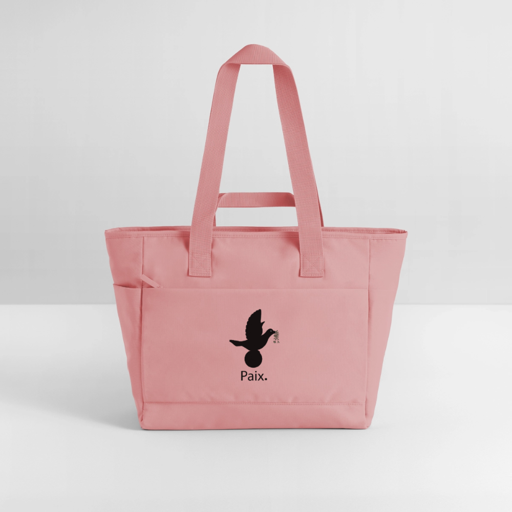 Sac matelassé déperlant Paix noir - Lusoquot - rose poudré