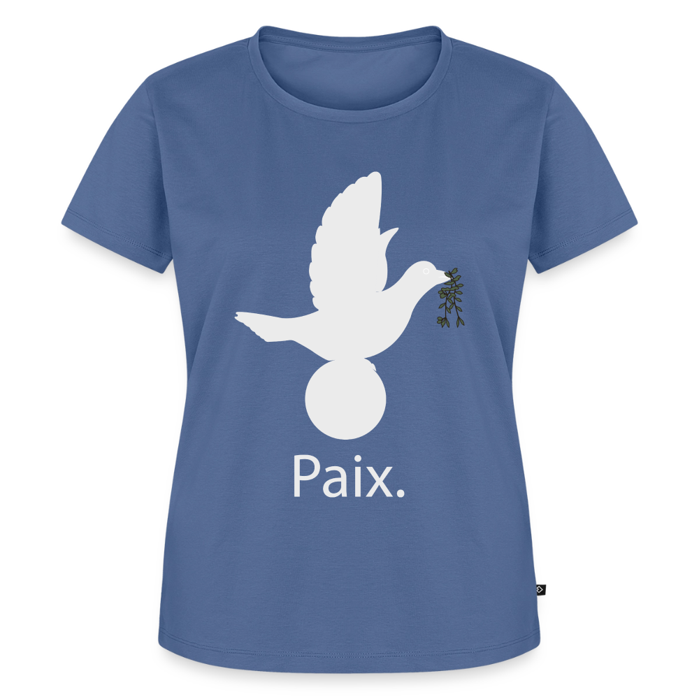 T-shirt Premium Femme Paix blanc - Lusoquot - bleu pigeon