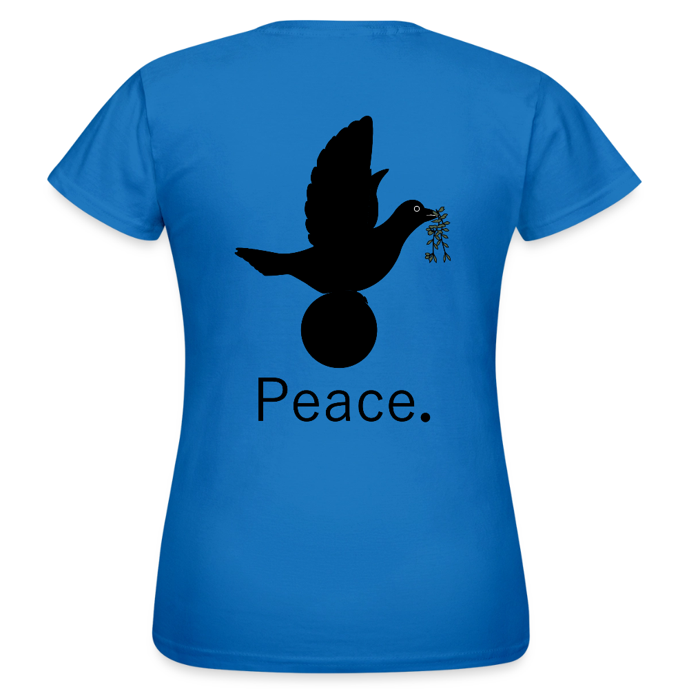 T-shirt Femme I love you to moon and back Peace noir - Lusoquot - bleu royal
