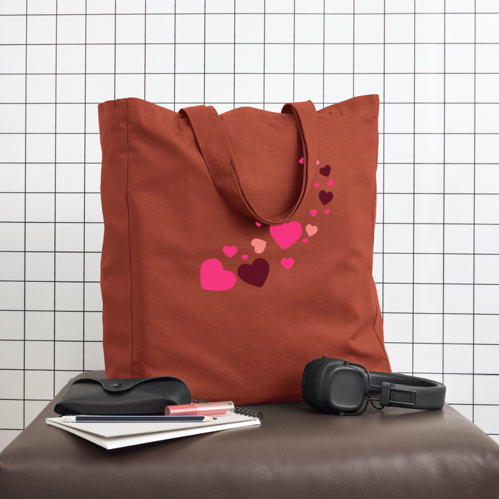 Tote bag Stanley/Stella Midweight recyclé Coeur Peace rose - Lusoquot - terracotta
