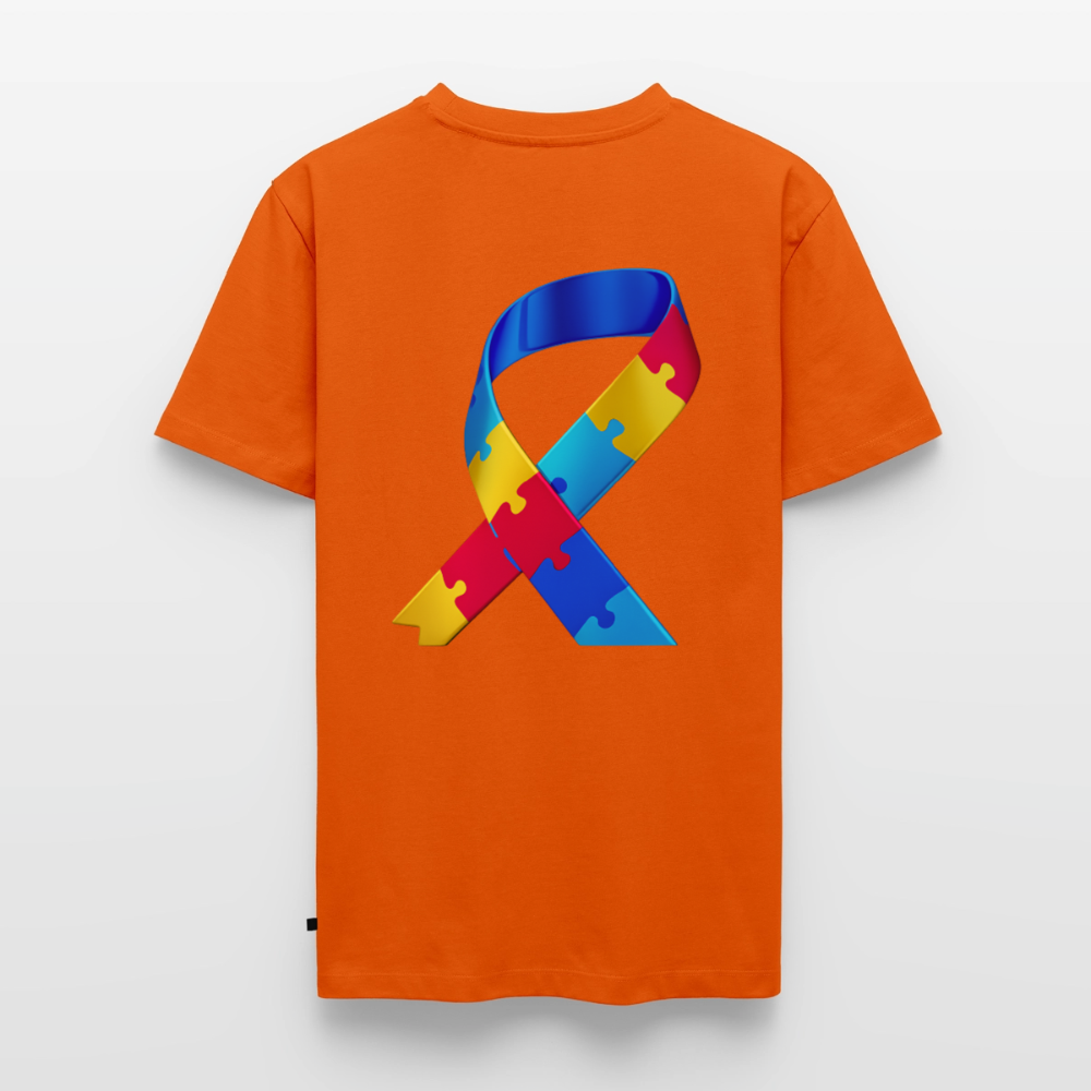 T-shirt Premium Homme trisomie 21  Paix jaune - Lusoquot - orange 