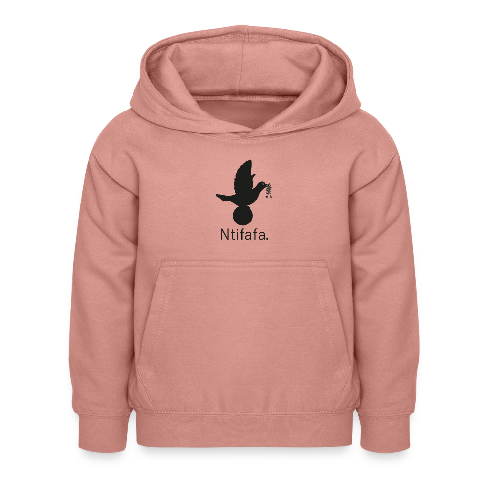 Sweat à capuche Enfant Ntifafa noir - Lusoquot - rose poudré