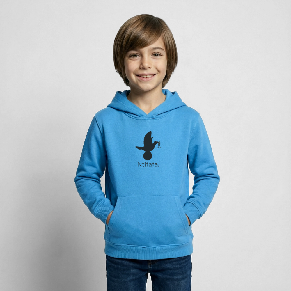Sweat à capuche Enfant Ntifafa noir - Lusoquot - bleu mer