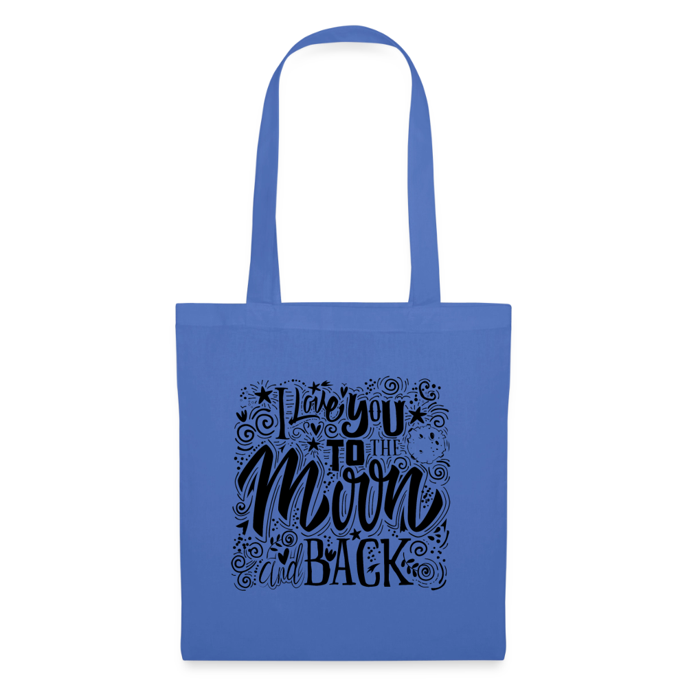 Tote Bag  I love you to moon and back Shaanti noir - Lusoquot - bleu pâle