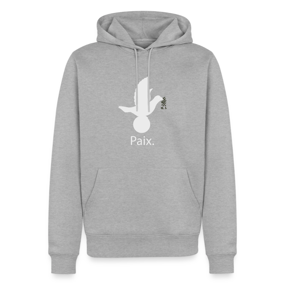 Sweat-shirt à capuche Premium pour hommes Paix blanc - Lusoquot - gris chiné