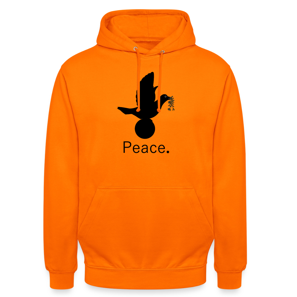 Sweat-shirt à capuche unisexe Peace noir Lusoquot - orange