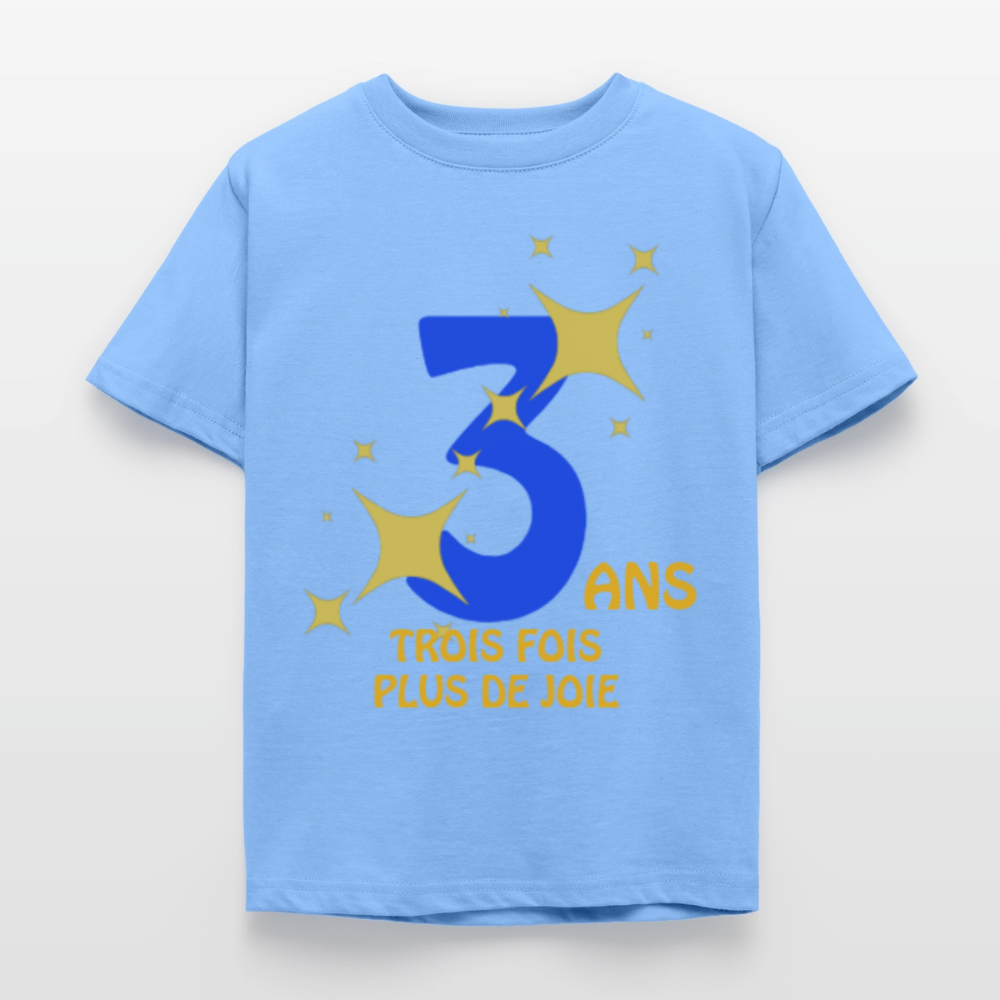 T-shirt Enfant anniversaire 3 ans  Paix bleu - Lusoquot - bleu ciel