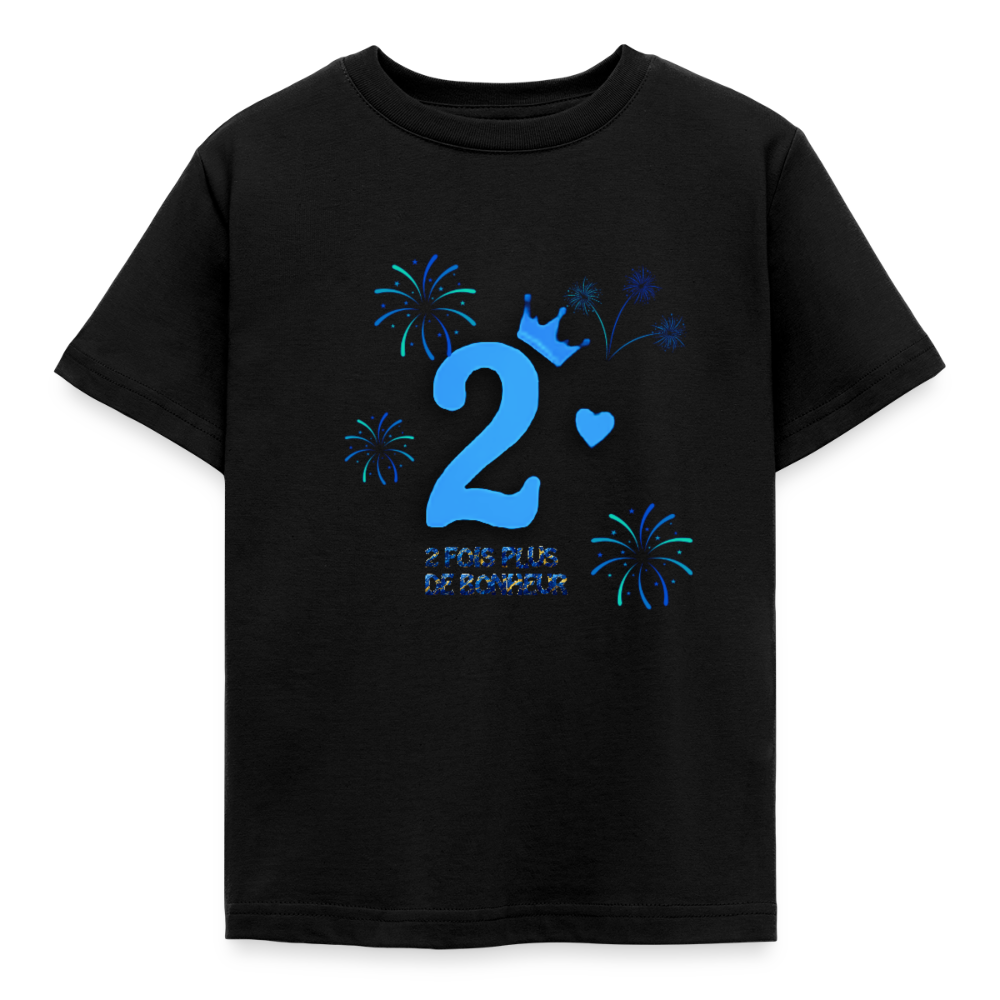 T-shirt Enfant anniversaire 2 ans Lapè bleu - Lusoquot - noir