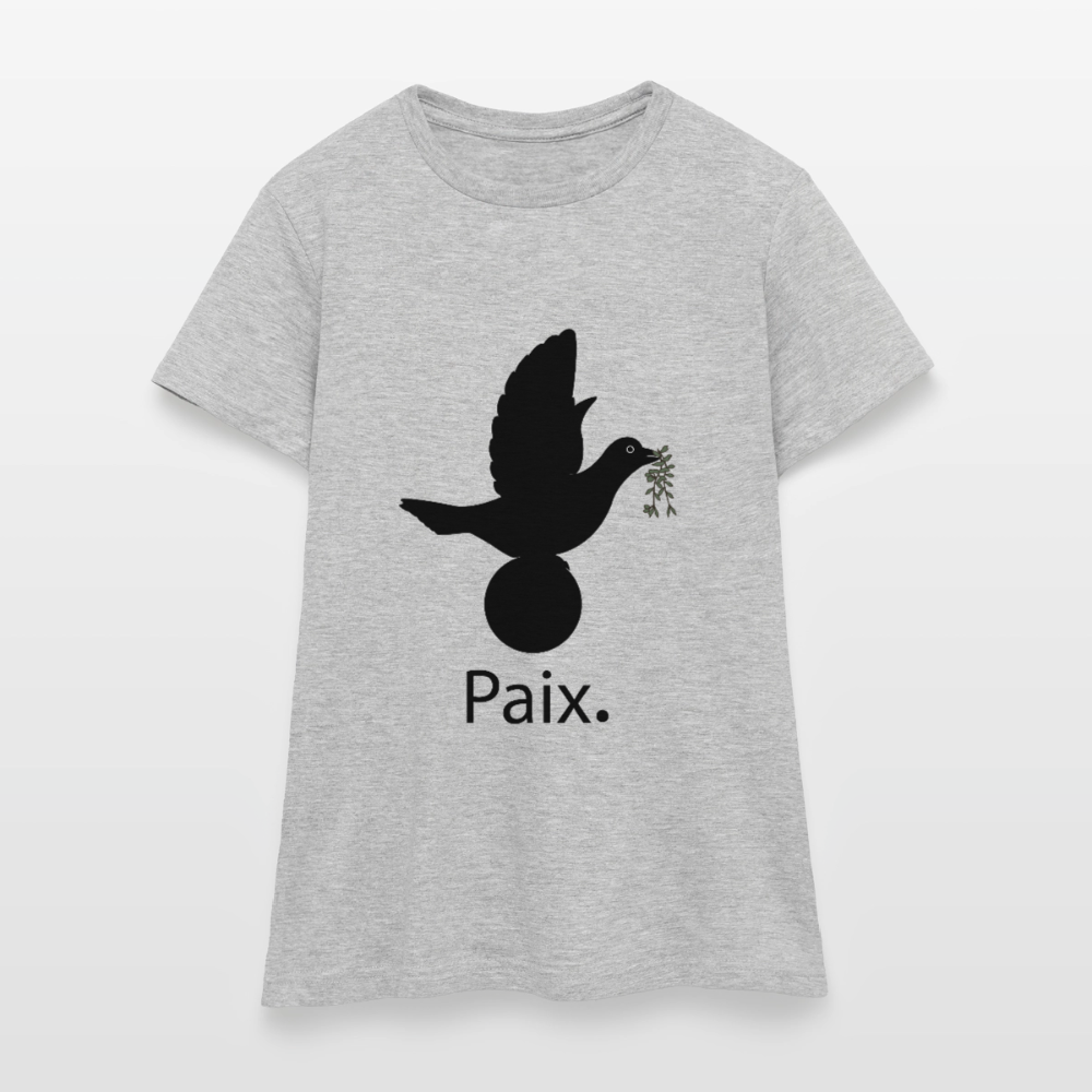 T-shirt Femme Paix noir - Lusoquot - gris chiné