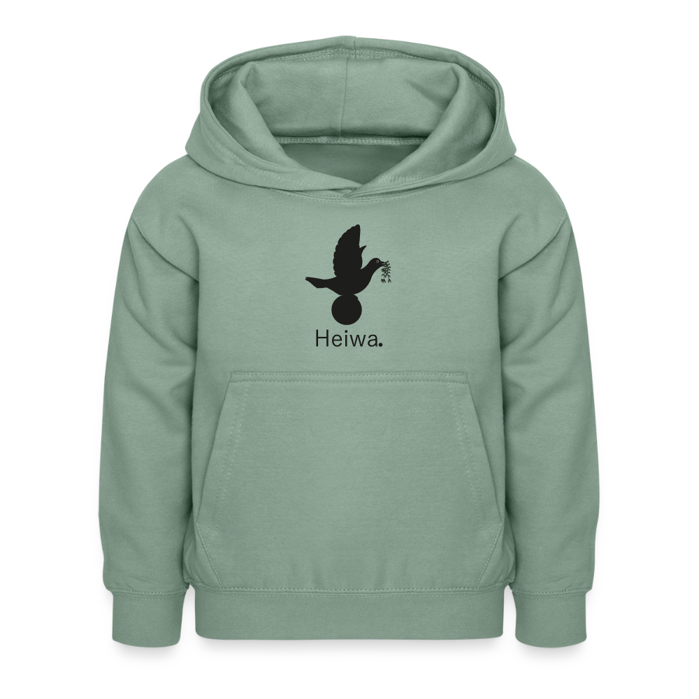 Sweat à capuche Enfant Heiwa noir - Lusoquot - vert-de-gris