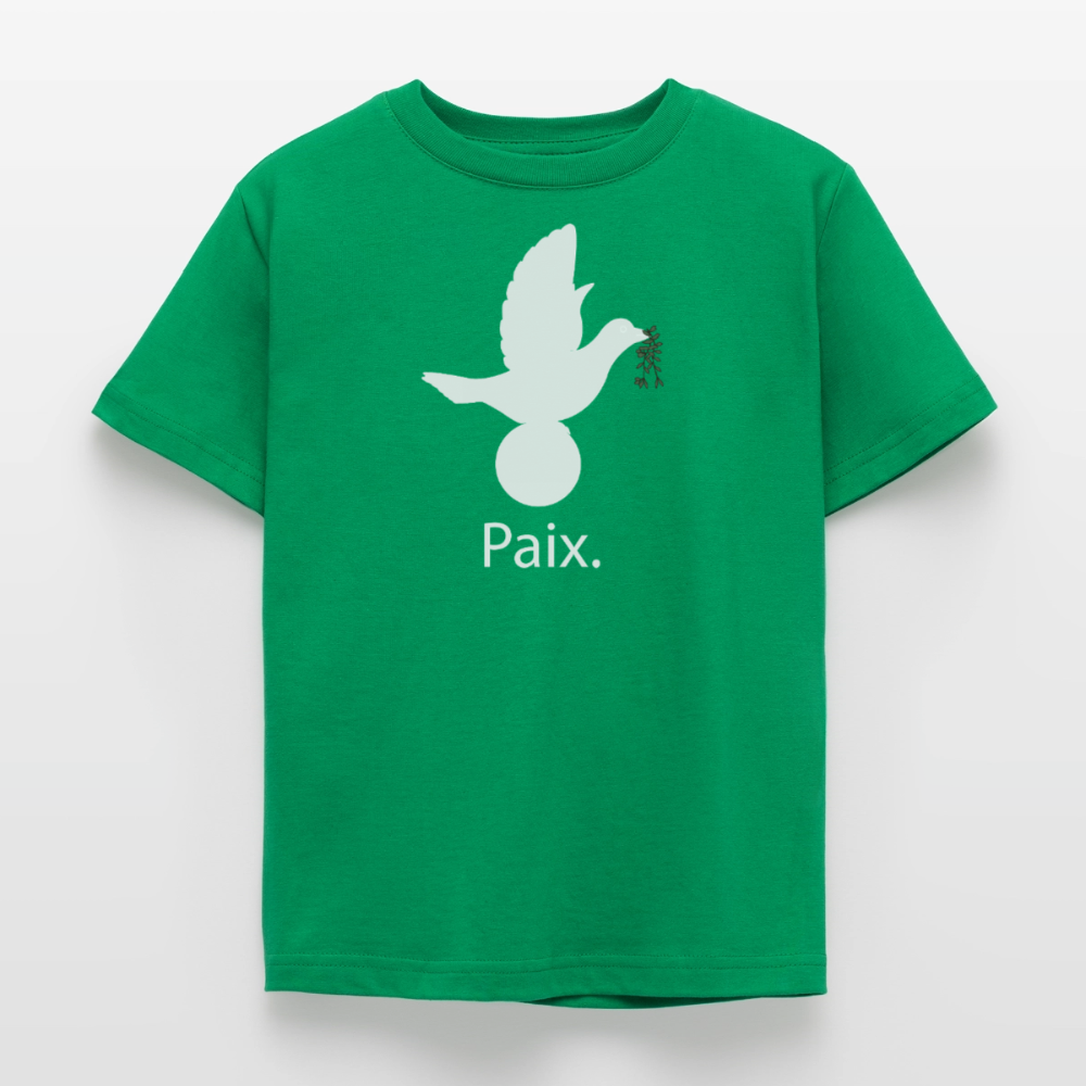 T-shirt Enfant Paix blanc - Lusoquot - vert