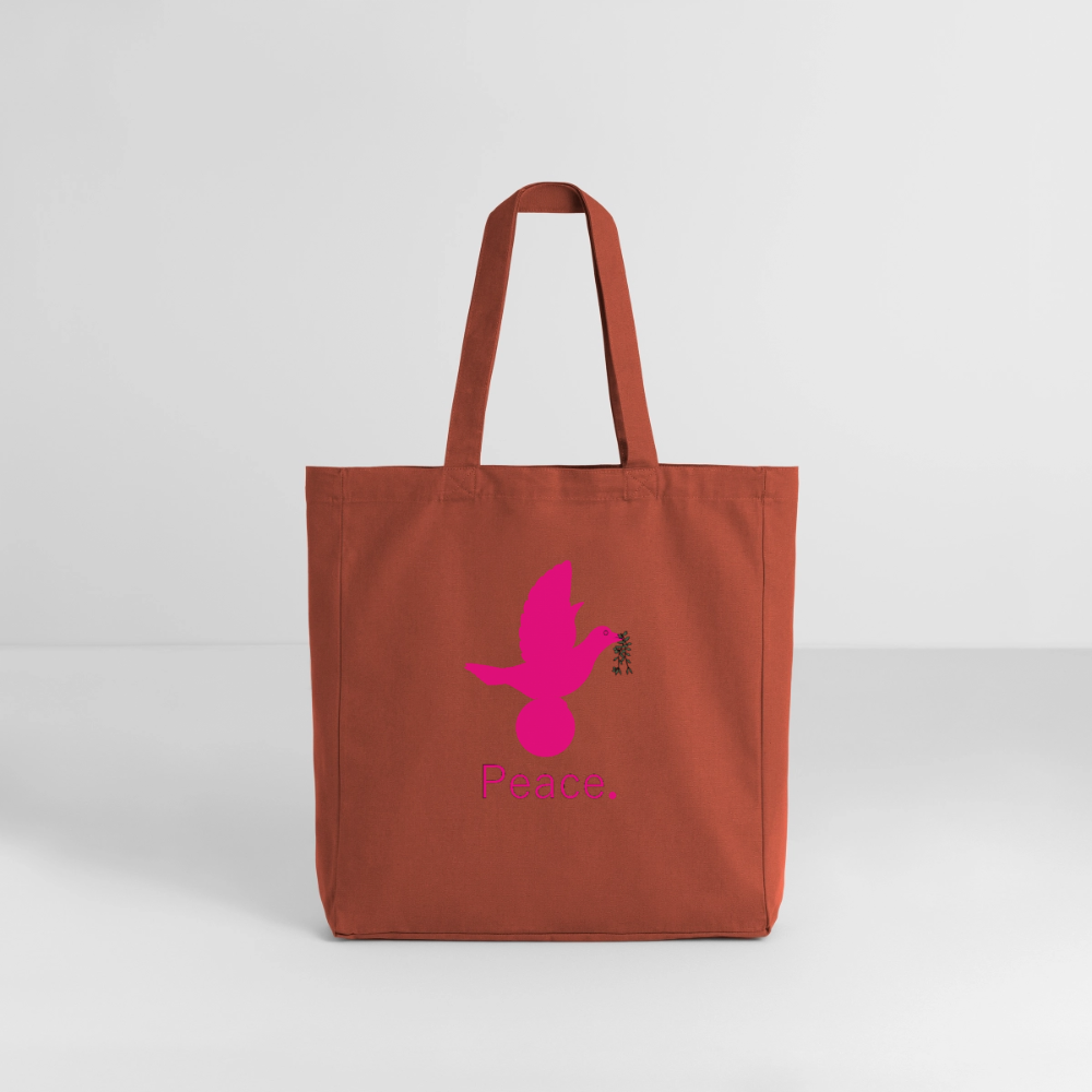 Tote bag Stanley/Stella Midweight recyclé Coeur Peace rose - Lusoquot - terracotta