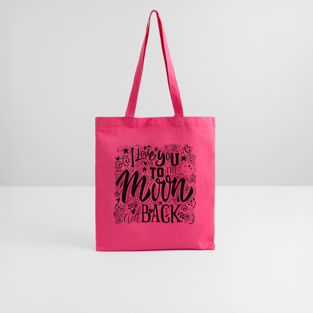 Tote Bag  I love you to moon and back Shaanti noir - Lusoquot - rose azalée