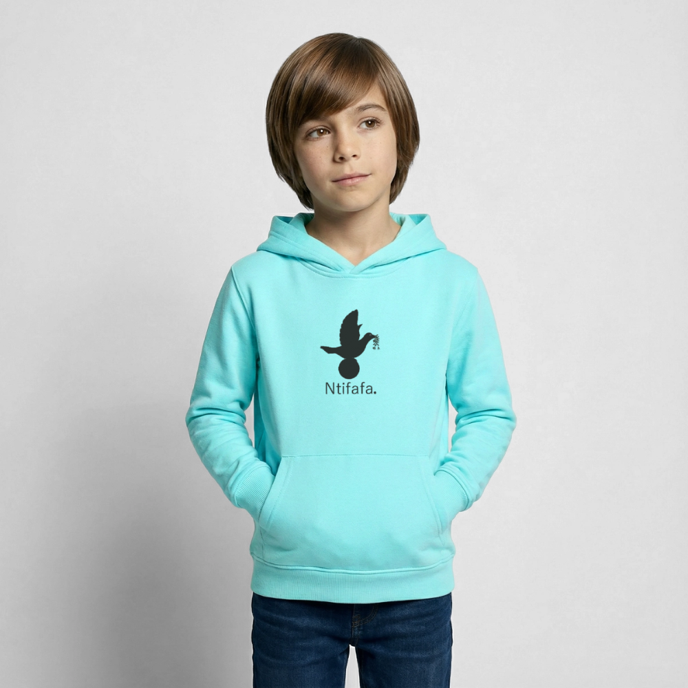 Sweat à capuche Enfant Ntifafa noir - Lusoquot - menthe poivrée