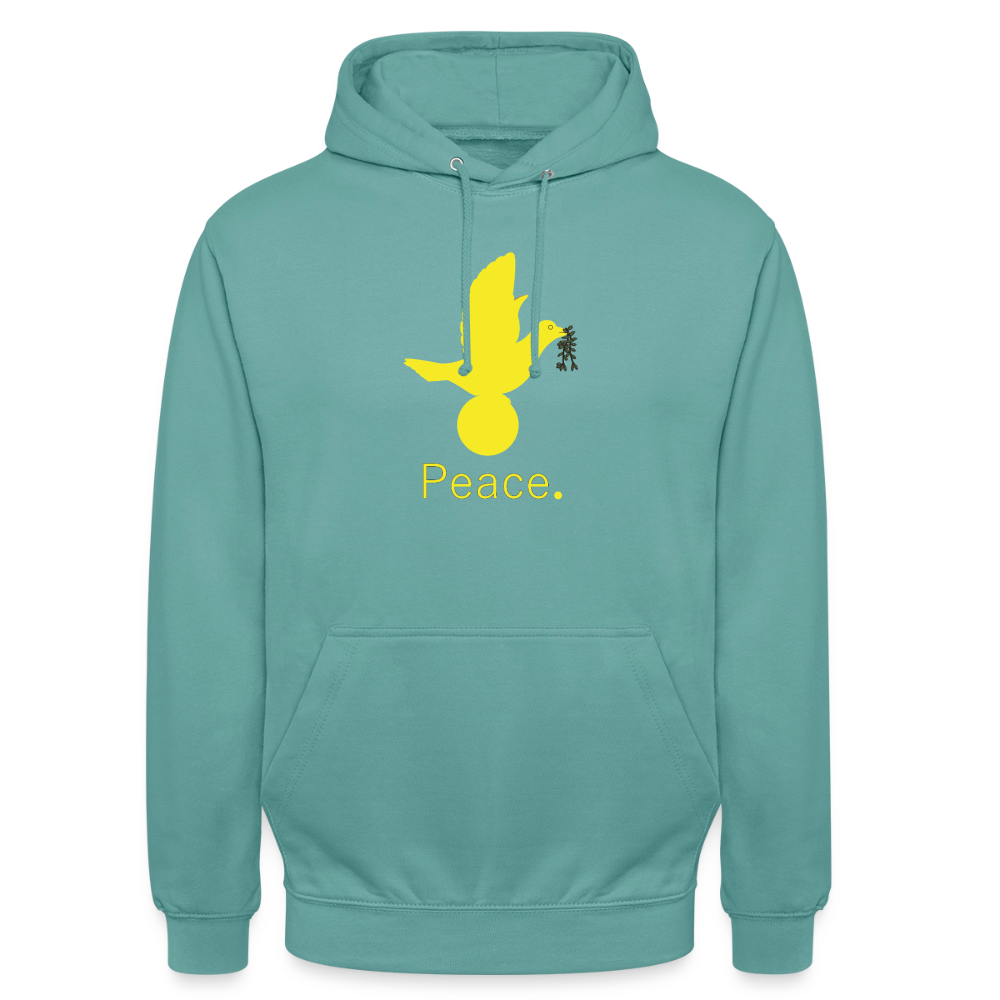 Sweat-shirt à capuche unisexe Peace jaune Lusoquot - turquoise pastel