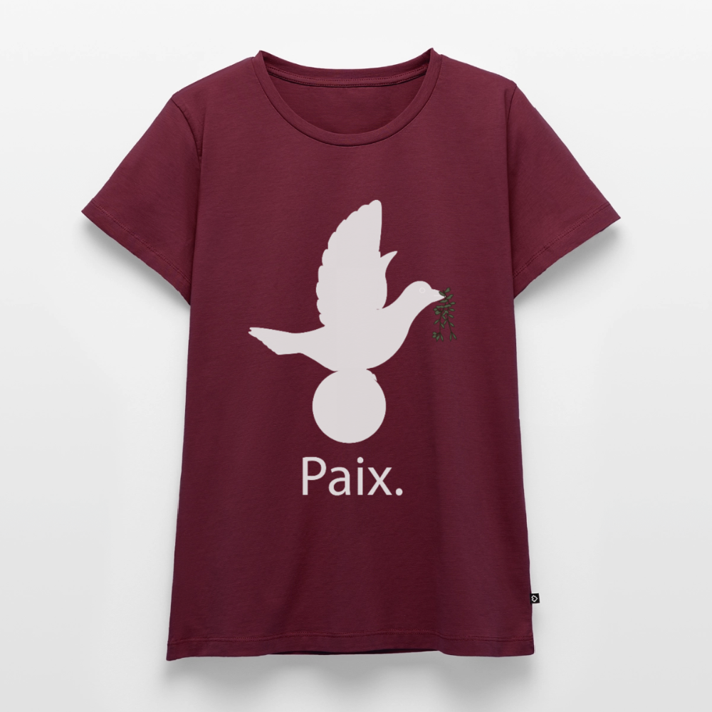 T-shirt Premium Femme Paix blanc - Lusoquot - bourgogne