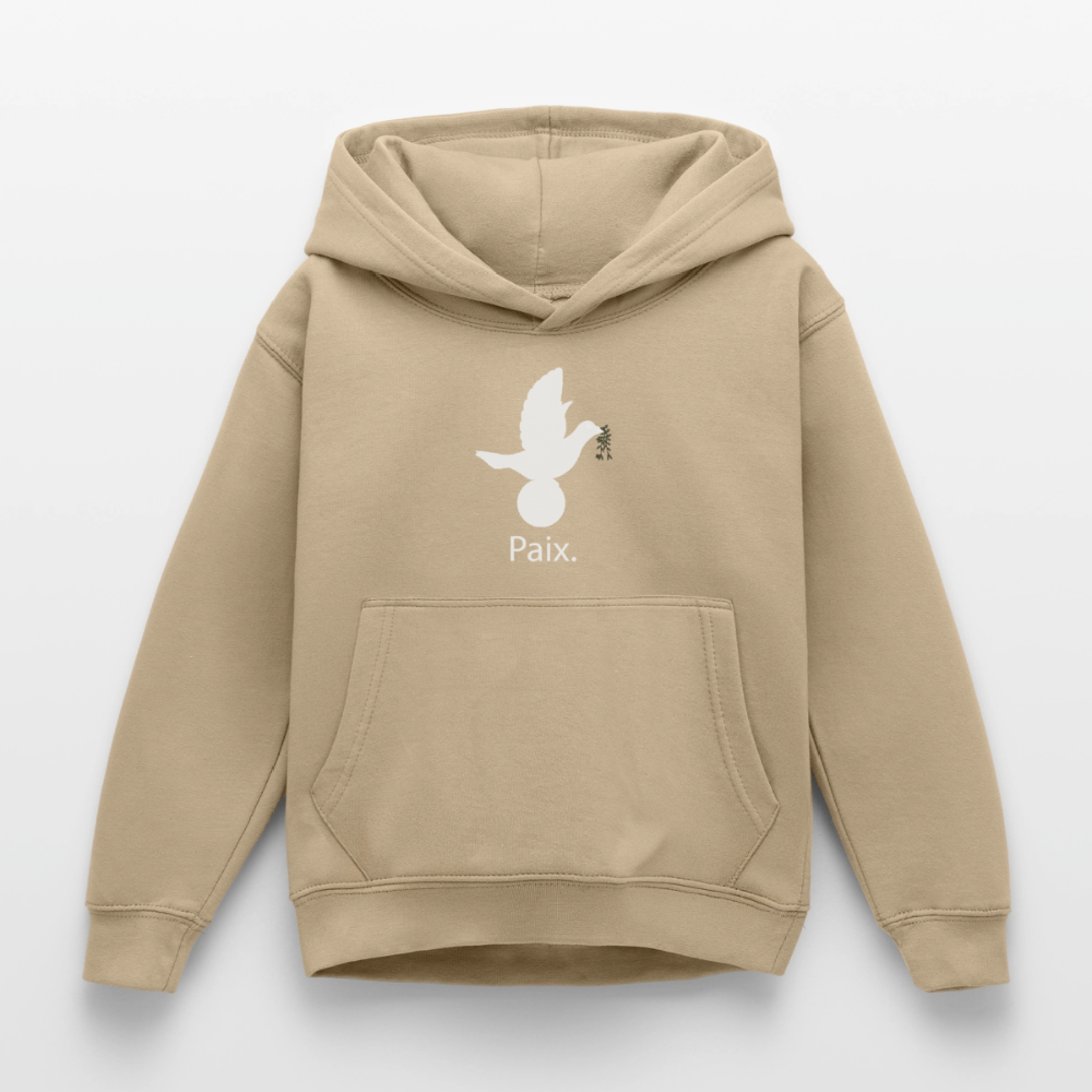 Sweat à capuche Enfant Paix blanc - Lusoquot - jaune sable